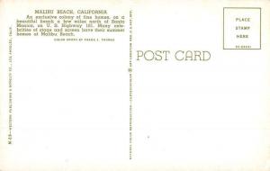 Malibu Beach California Birdseye View Of City Vintage Postcard K72618