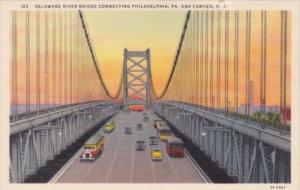 Delaware River Bridge Connecting Philadelphia and Camden New Jersey Curteich