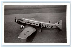 Air France Breguet Wibault F-amhm Plane Airplane Real Photo RPPC Postcard (FX14)