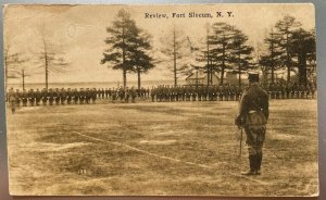 Vintage Postcard 1917 Troop Review, Fort Slocum, New York