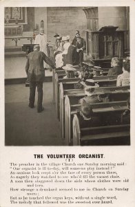 THE VOLUNTEER ORGANIST-4 POSTCARD SERIES-POEMS~1905 POST TO PATCHWAY Nr BRISTOL