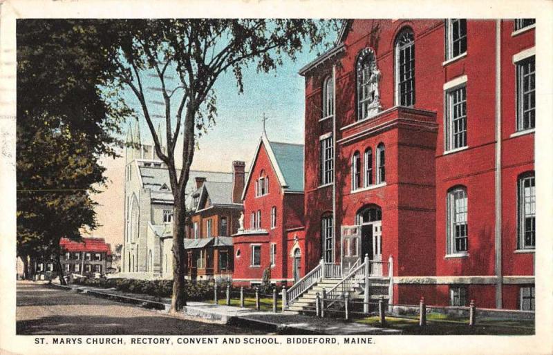 Biddeford Maine St Marys Church rectory convent school antique pc Z12477