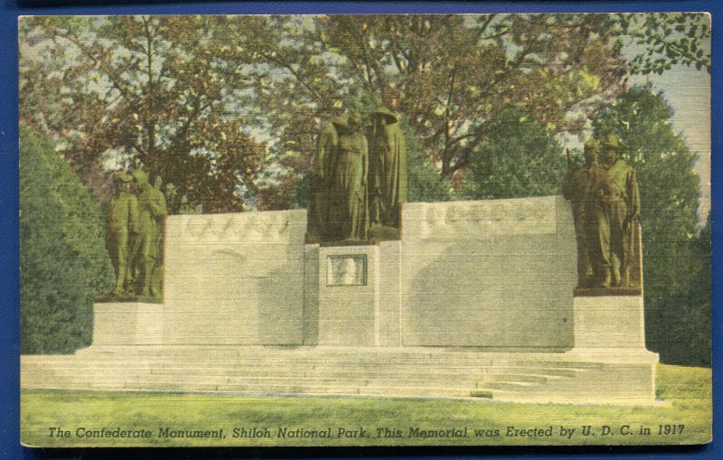 Confederate Monument Shiloh Tennessee tn postcard