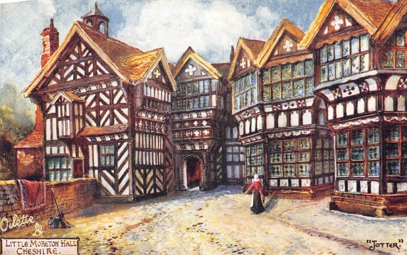 Little Moreton Hall Cheshire UK Jotter Tuck Oilette 1910c postcard