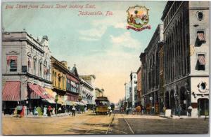 Jacksonville, Florida: Bay Street from Laura Street looking east - trolley