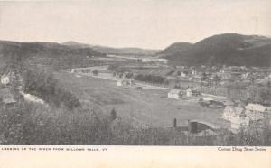 LOOKING UP THE RIVER FROM BELLOWS FALLS VERMONT  UDB POSTCARD c1900s