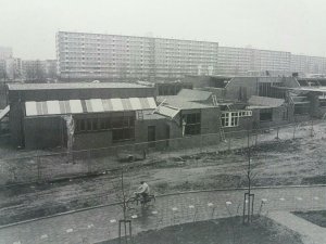 Vintage Dutch Postcard Wijkcentrum Schiedam Noord in Aanbouw Netherlands 1986