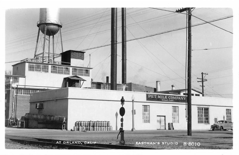 RPPC ORLAND, CA Pet Milk Company Water Tower ca 1950s Vintage Eastman Postcard