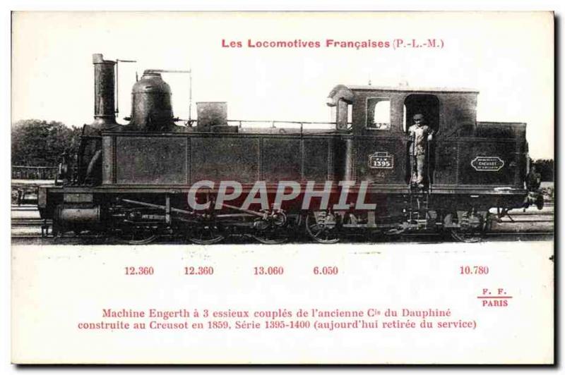 Postcard Old Train Locomotive Machine Engerth 3 pairs of axles & # 39ancienne...