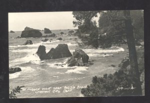 RPPC CRESCENT CITY CALIFORNIA PEBBLE BEACH PACIFIC OCEAN REAL PHOTO POSTCARD