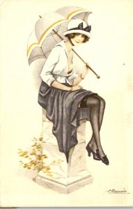 Beautiful Lady With Umbrella