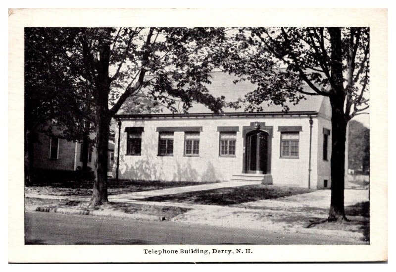 Vintage Telephone Building, Derry, NH Postcard