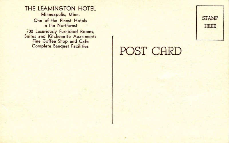 MN - Minneapolis. The Leamington Hotel