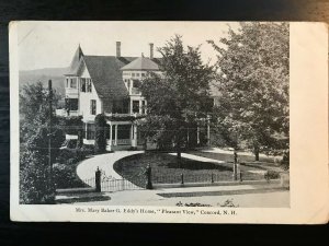 Vintage Postcard 1901-1907 Mary Baker G. Eddy's House Pleasant View Concord NH