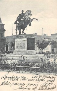 MONUMENTO DE SIMON BOLIVAR LIMA PERU POSTCARD 1904