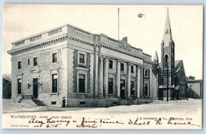 1905 Waterbury Connecticut Tuck Vintage Postcard Post Office Building Posted