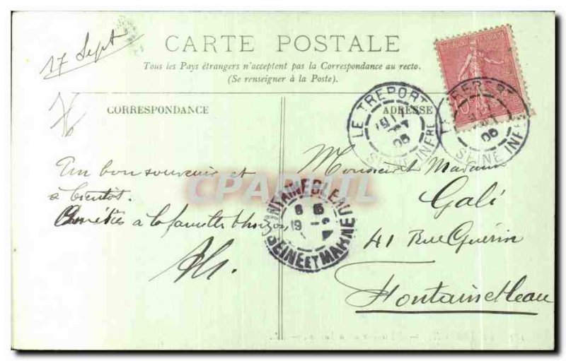 Old Postcard Le Treport The Steps Cliff