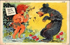 Comic Postcard Ray Walters Nudist Colony, Risqué Woman Bear JM6
