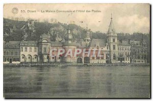 Old Postcard Dinant The Town hall and the Hotel des Postes