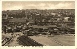 Transvaal Gold Mine Johannesburg c1915 Postcard