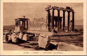 Greece Athens The Erechtheion General View Vintage Postcard C119