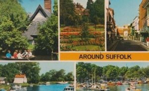 Around Suffolk Boat Rowing Boats Yacht 1970s Sailing Postcard