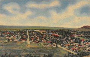 EVANSTON, WY Wyoming  BIRD'S EYE VIEW~Homes UINTA COUNTY  c1940's Linen Postcard