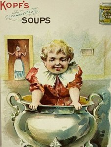 Kopf Soup Recipes Pea Soup Bean Soup Naughty Child in Bowl 1880s