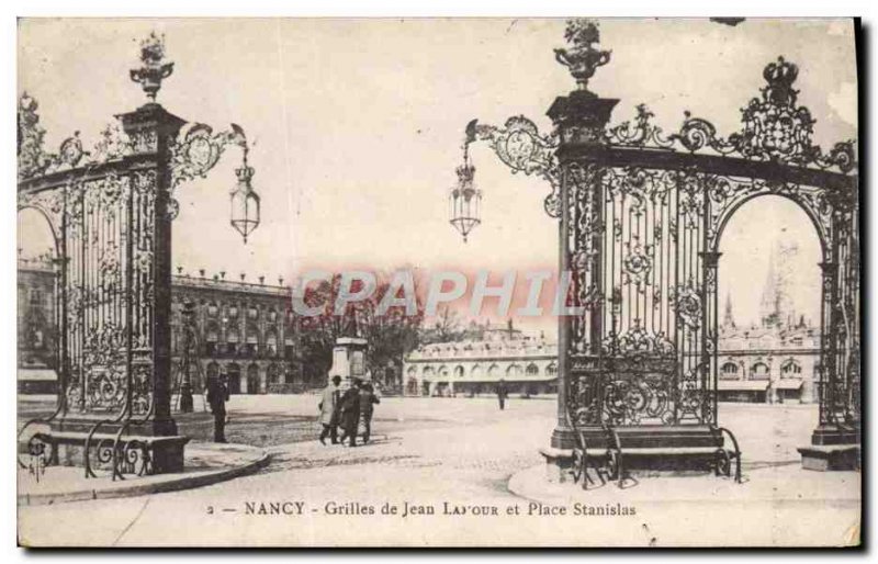 Old Postcard Nancy grilles Jean Lamour and Place Stanislas