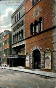 Boston MA Hollis Street Theatre Tattooed Man Ad c1900-20s Vintage Postcard