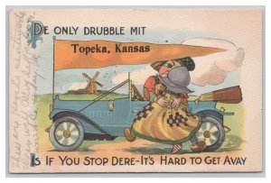 Topeka Kansas Postcard De Only Drubble Mit Topeka Kansas c1914 Postmark