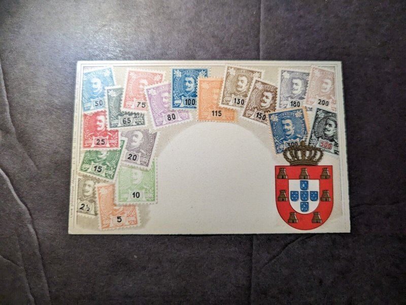 Mint Portugal Stamp on Stamp Postcard Portuguese Seal and Stamp Set