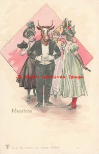 Willy Werner, Dr Trenkler No C.5, Maestoso, Man with Cow Head, Women in Masks