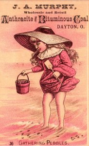 Vintage Adorable Girl  J. A Murphy Company Victorian Trading Card Dayton, OH