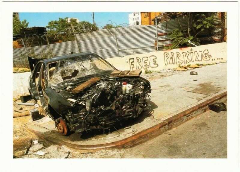 Free Parking Car Wreck South Bronx by Genevieve Hafner NYC Photography Postcard