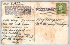 Independence MO~RLDS Headquarters Auditorium~Architect's Study~1930 Postcard