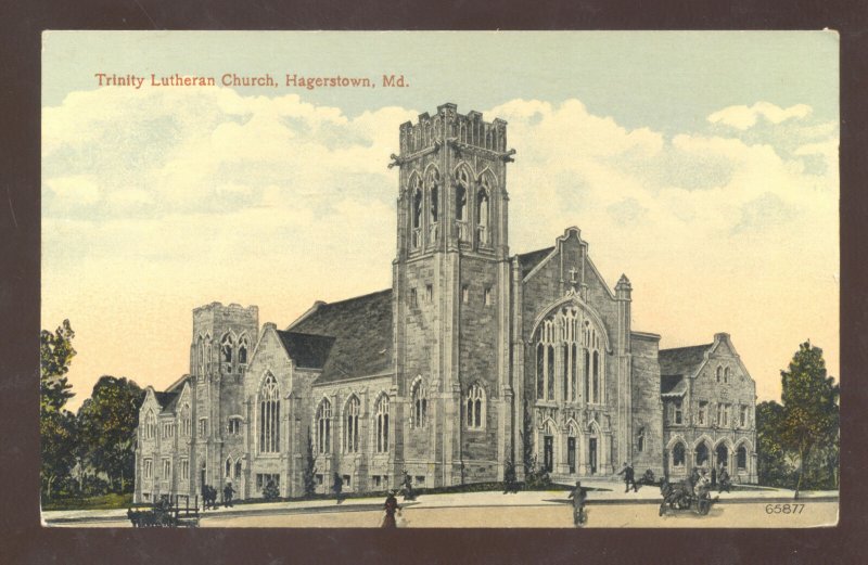 HAGERSTOWN MARYLAND TRINITY LUTHERAN CHURCH VINTAGE POSTCARD MD.