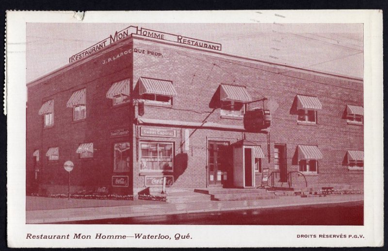 Quebec WATERLOO Restaurant Mon Homme Route No. 1 - pm1984 - Chrome