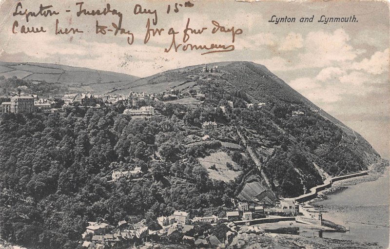 Lynton and Lynmouth, England, Early Postcard, Used in 1905, Sent to Vermont