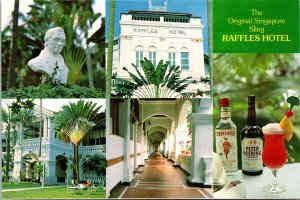 The Raffles Hotel Singapore Postcard Singapore Sling drink recipe Beefeater Gin