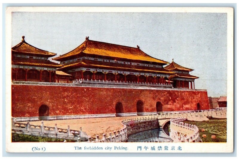 c1910's View Of The Forbidden City Peking China Unposted Antique Postcard