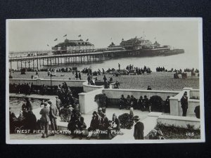 Sussex BRIGHTON West Pier from Boating Pool c1930's RP Postcard