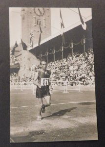 1912 Olympics Mint RPPC Postcard Stockholm Gitsham 2d Prize Marathon Race Sweden
