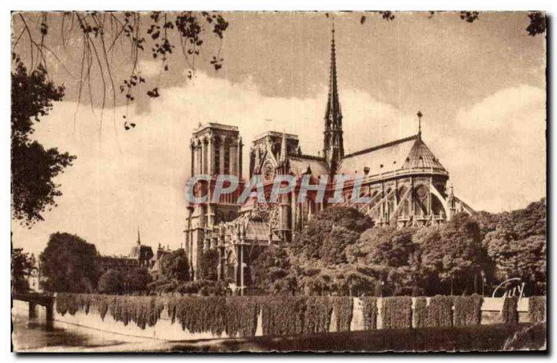 Paris - 4 - Apse of the Notre Dame Cathedral - Old Postcard