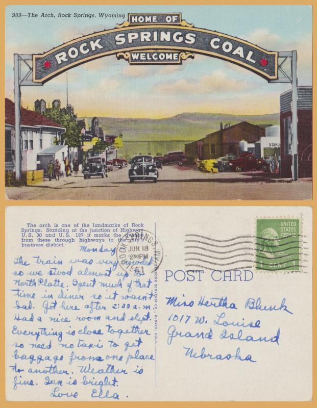 Rock Springs, WYO, The Rock Springs Coal Arch - 1951