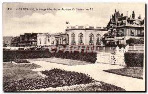 Old Postcard Deauville La Plage Fleurie Casino Gardens