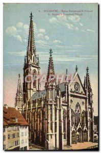 Old Postcard Mulhouse Protestant Church St Etienne