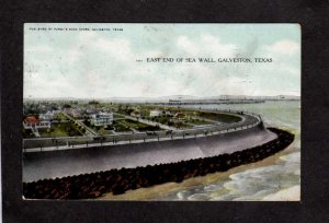 TX East End Sea Wall Galveston Texas Vintage Postcard