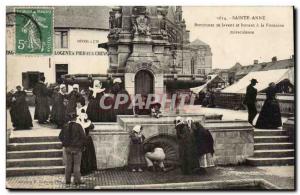 Sainte Anne Old Postcard Breton washing and drinking at the miraculous fountain