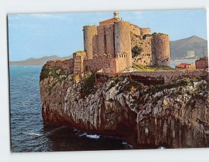 Postcard Santa Ana Castle, Castles of Spain, Castro Urdiales, Spain